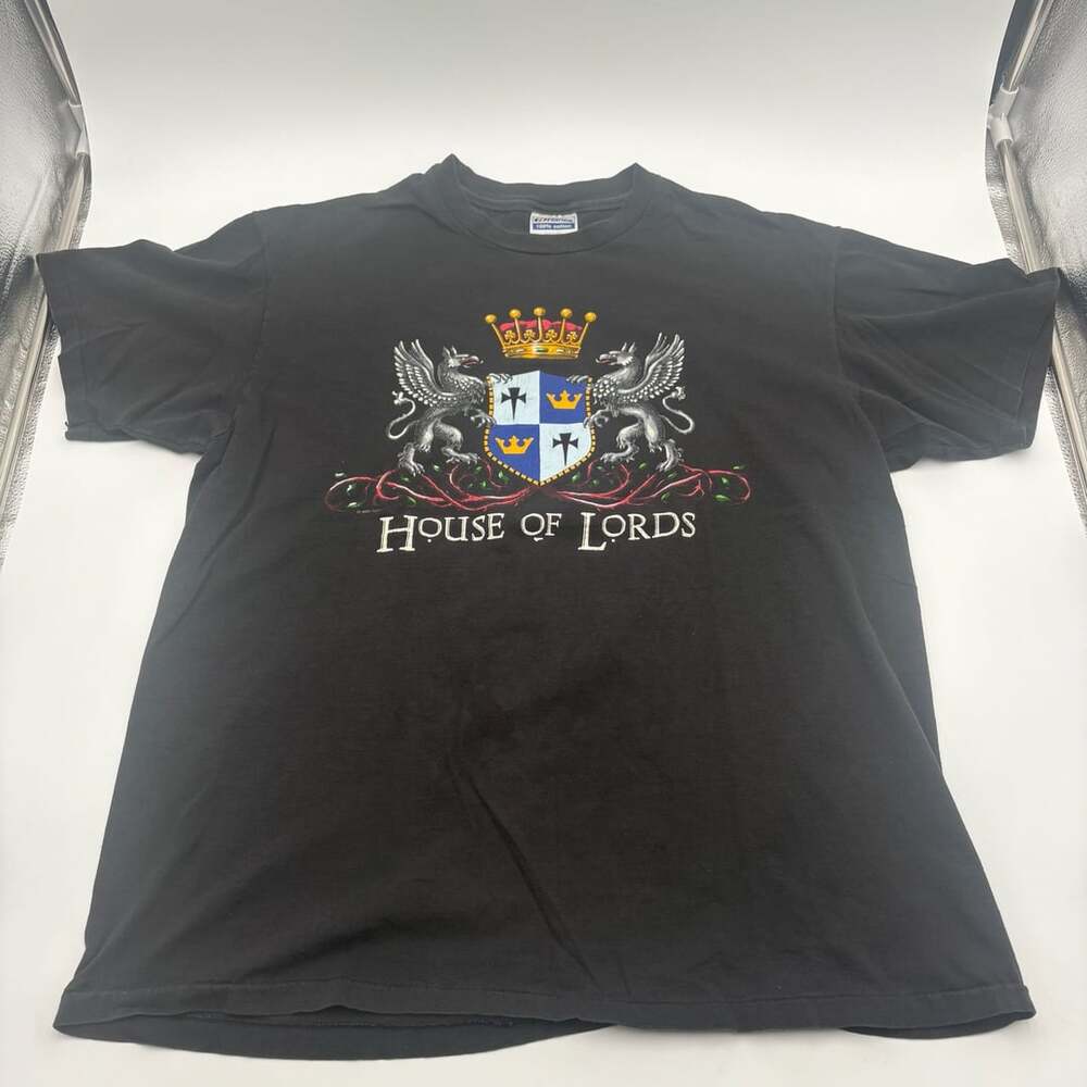 Hanes House of Lords Band T-Shirt Size XL 46-48 Black Vintage 1989